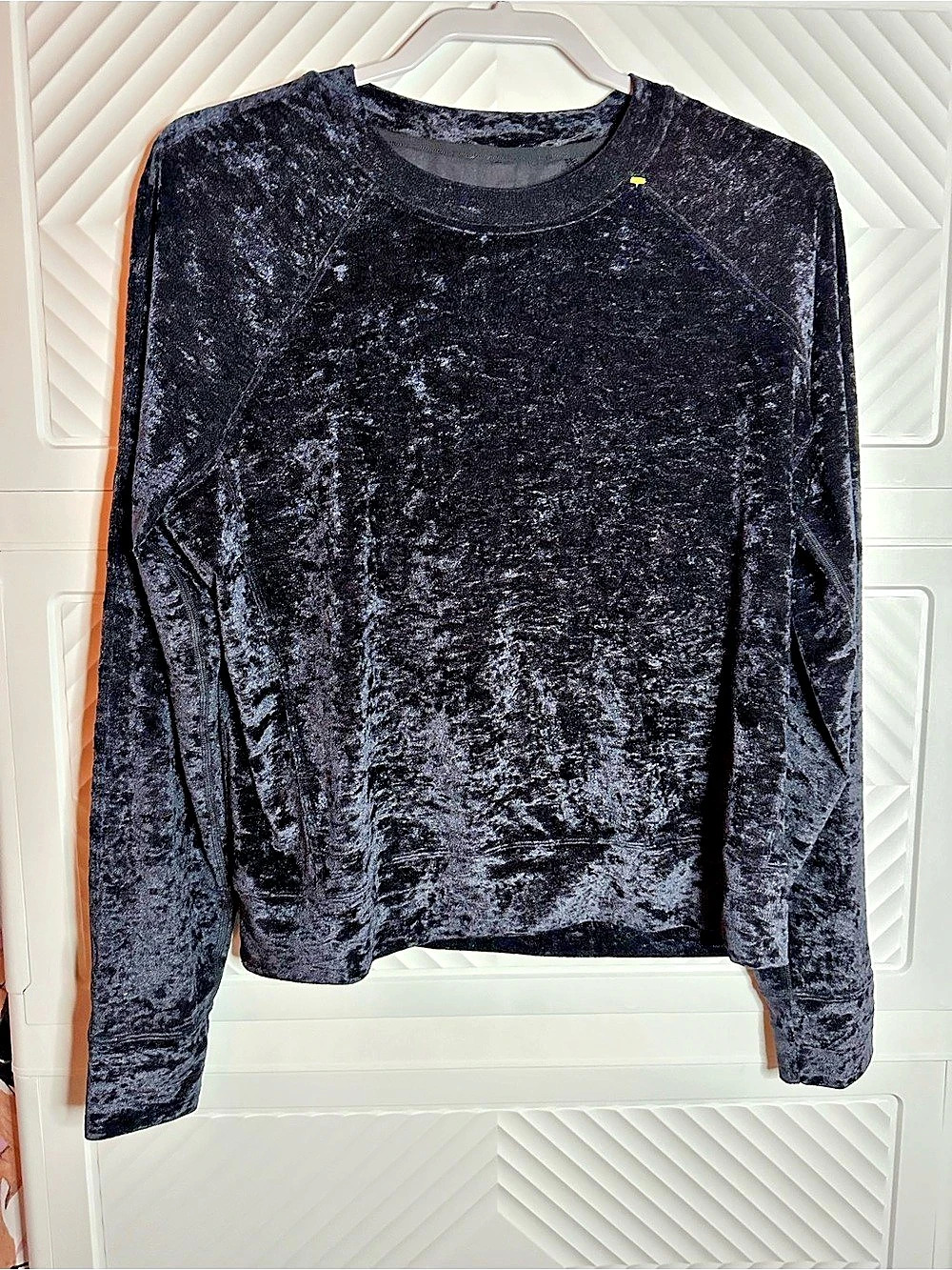 lululemon Crushed Velvet Crew Black Long Sleeve Top